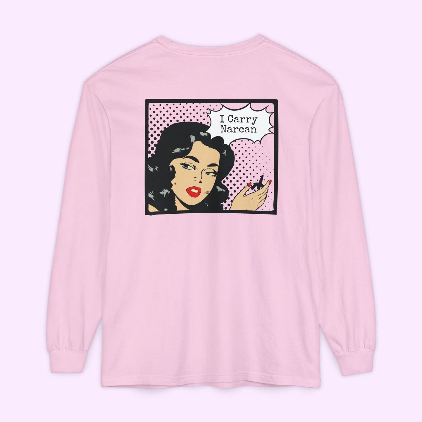 I Carry Narcan Comic - Unisex Long Sleeve Comfort Colors Tee