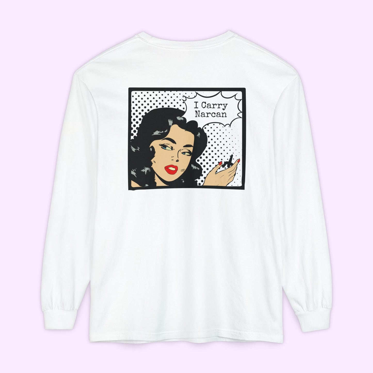 I Carry Narcan Comic - Unisex Long Sleeve Comfort Colors Tee