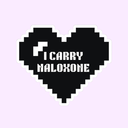 I Carry Naloxone Pixel Heart - Sticker