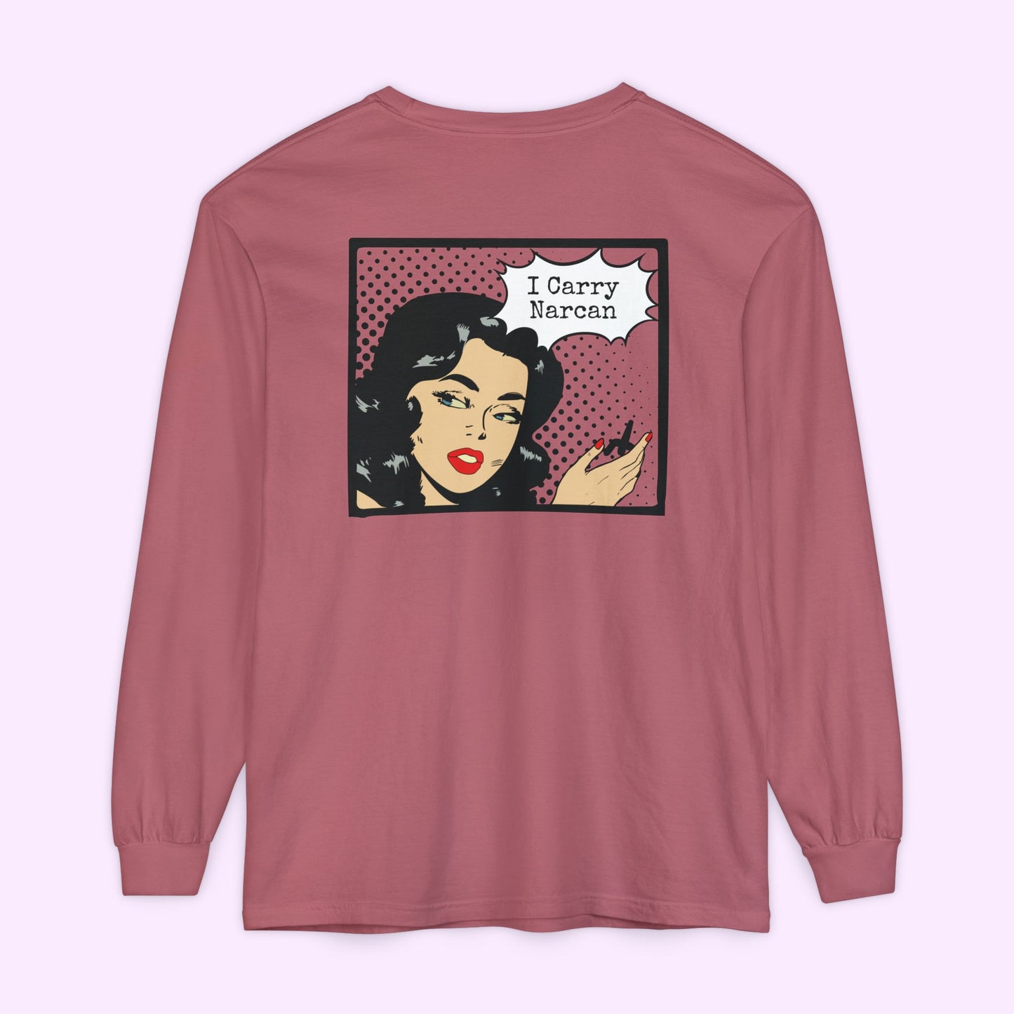 I Carry Narcan Comic - Unisex Long Sleeve Comfort Colors Tee