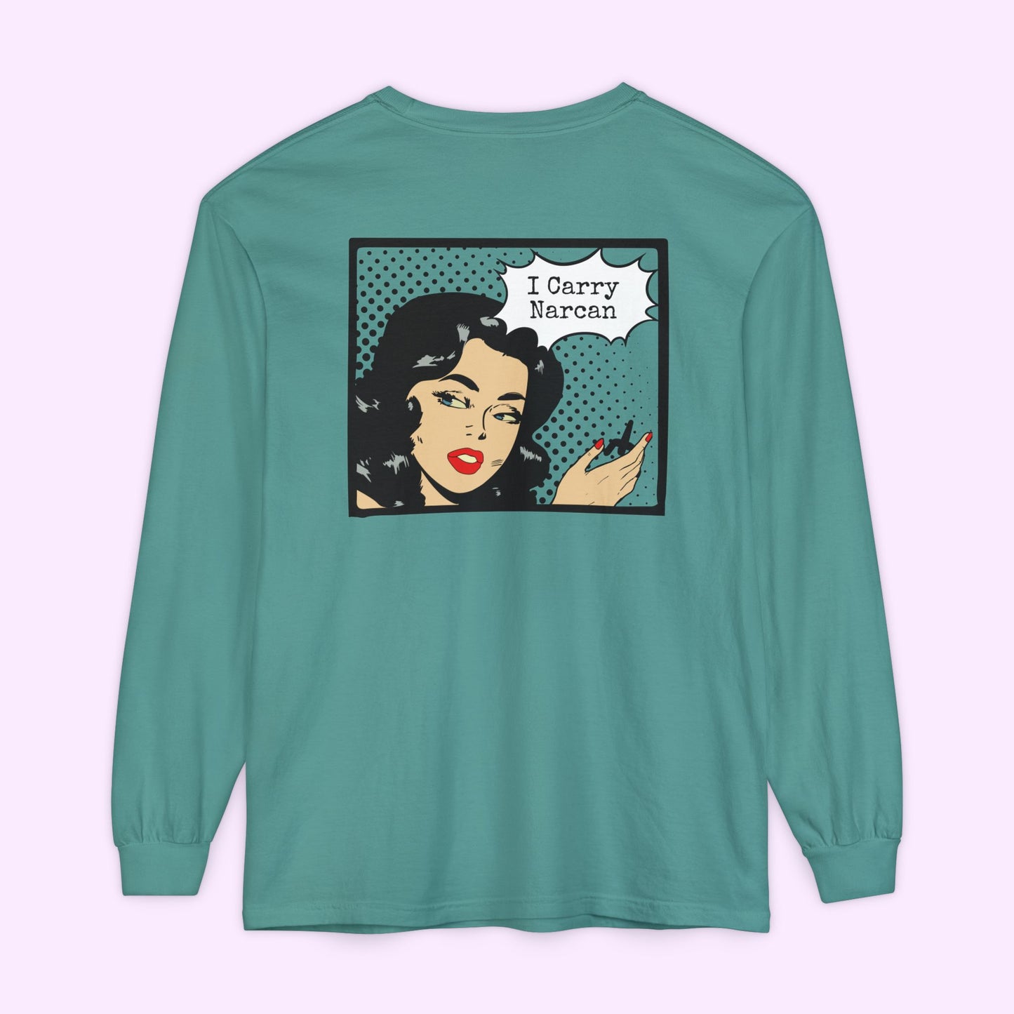 I Carry Narcan Comic - Unisex Long Sleeve Comfort Colors Tee